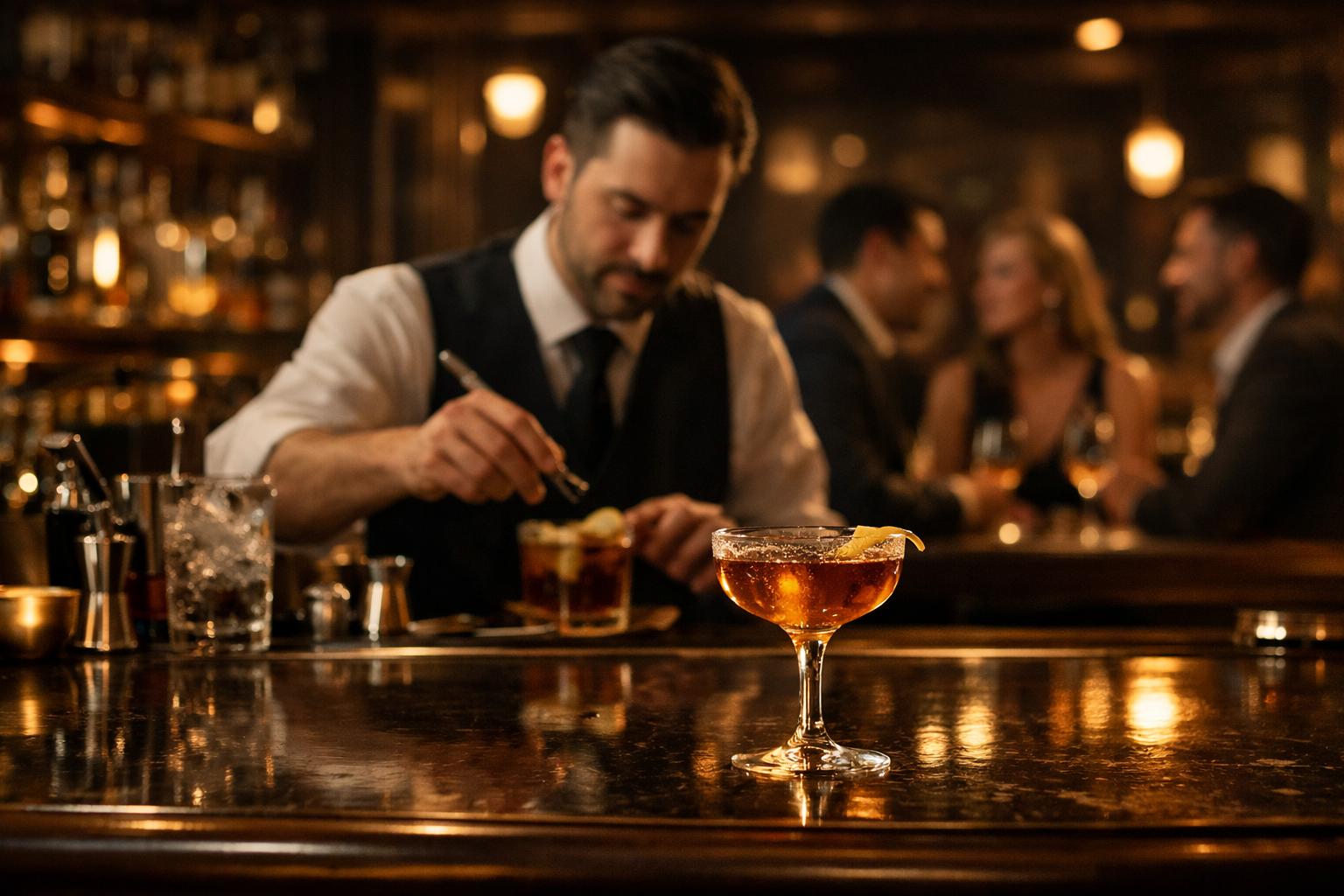 Premium editorial cocktail culture scene