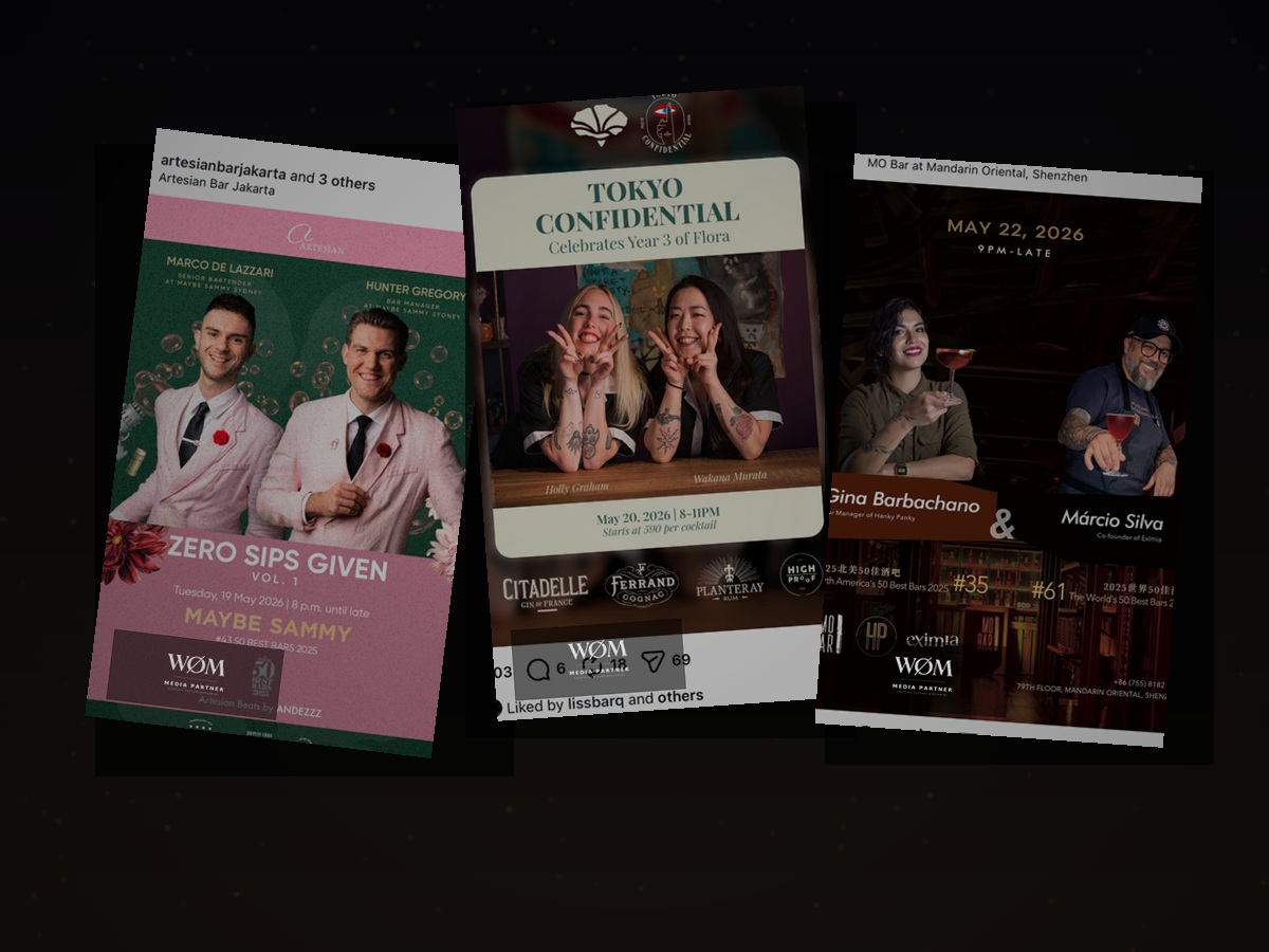 Cocktail event flyers and media partner logo on event communication